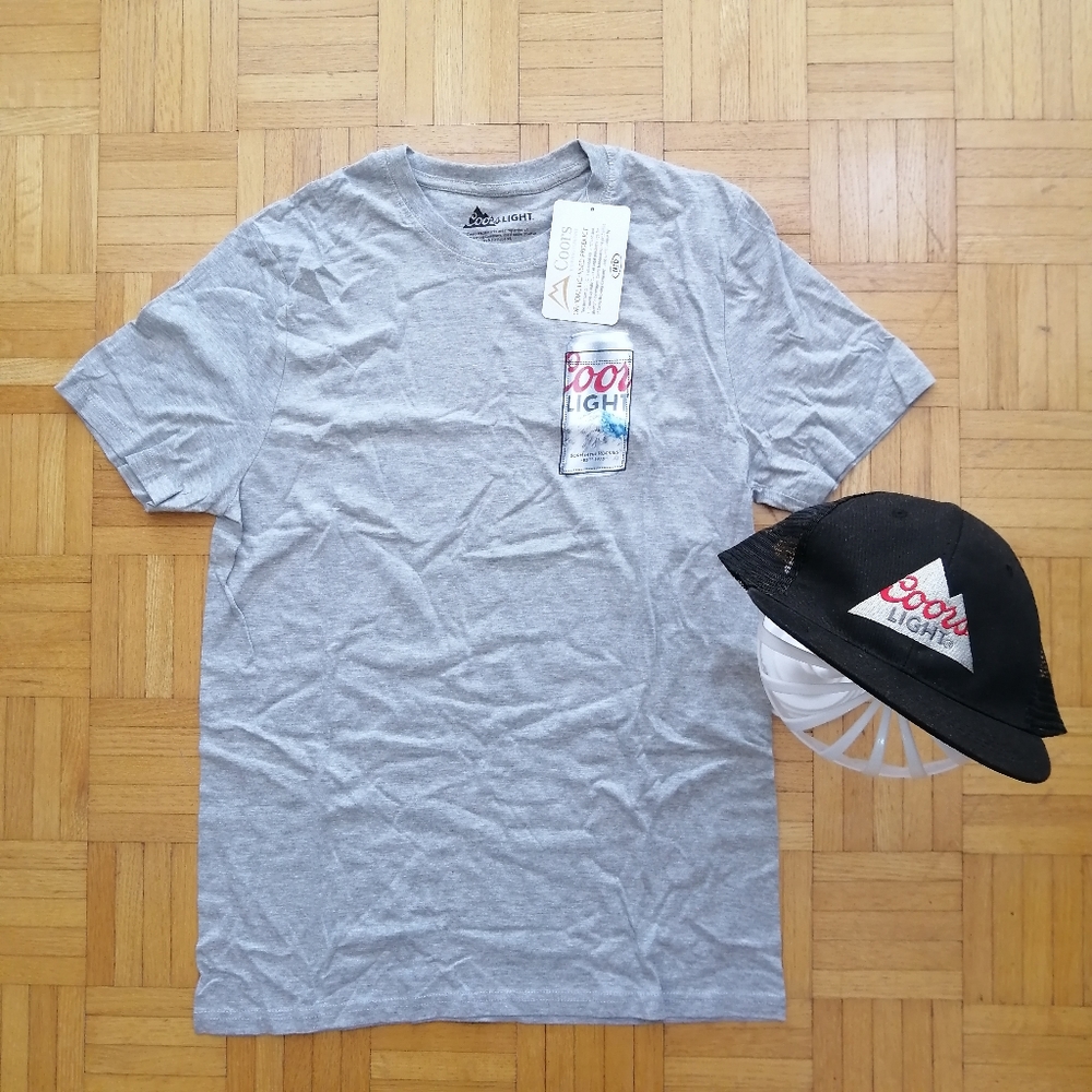 Coors Light T-shirt Medium + Trucker Hat NWT